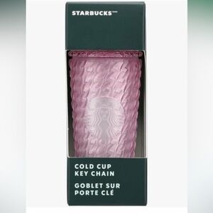 Starbucks Spring 2024 Mini Cold Cup Tumbler Keychain Pink Soft Touch